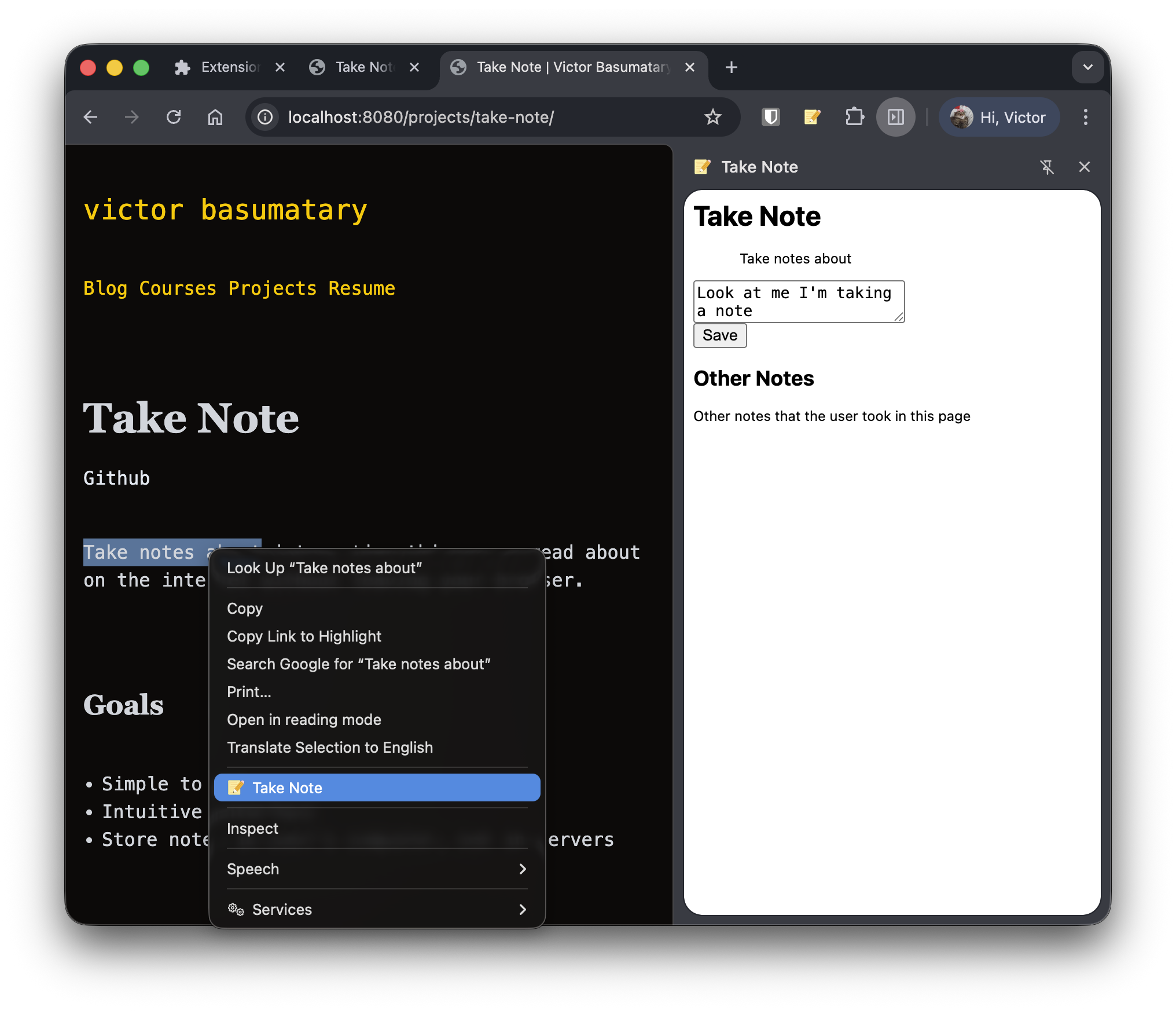 Screenshot of Take Note